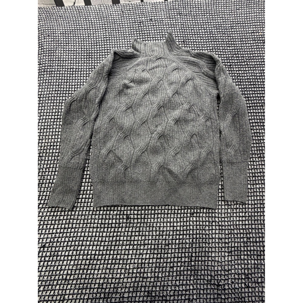 Amazon Essentials Sweater Womens Medium Gray Cable Knit Mock Neck